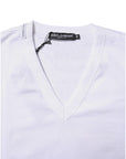 Dolce & Gabbana White Cotton V-neck Short Sleeves T-shirt