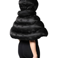 Dolce & Gabbana Black Padded Puffer Hooded Full Zip Cropped Jacket