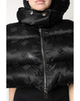 Dolce & Gabbana Black Padded Puffer Hooded Full Zip Cropped Jacket