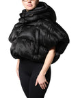 Dolce & Gabbana Black Padded Puffer Hooded Full Zip Cropped Jacket