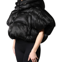 Dolce & Gabbana Black Padded Puffer Hooded Full Zip Cropped Jacket
