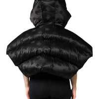 Dolce & Gabbana Black Padded Puffer Hooded Full Zip Cropped Jacket