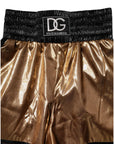 Dolce & Gabbana Metallic Gold High Waist Women Hotpants Short