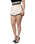 Dolce & Gabbana White Faux Fur High Waisted Hot Pants Short