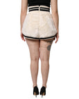 Dolce & Gabbana White Faux Fur High Waisted Hot Pants Short