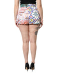 Dolce & Gabbana Multicolor Cotton Patchwork Hot Pants Shorts