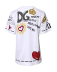 Dolce & Gabbana White Short-Sleeved Printed Jersey T-shirt