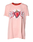 Dolce & Gabbana Pink D&G 84 Print Cotton Crew Neck T-shirt