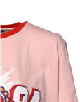 Dolce & Gabbana Pink D&G 84 Print Cotton Crew Neck T-shirt