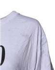 Dolce & Gabbana White Print Lace-Up Cotton Crew Neck T-shirt