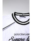 Dolce & Gabbana White Cotton DG Fashion Crew Neck T-shirt