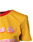 Dolce & Gabbana Yellow Printed Cotton Short Sleeves T-shirt