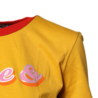Dolce & Gabbana Yellow Printed Cotton Short Sleeves T-shirt