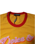 Dolce & Gabbana Yellow Printed Cotton Short Sleeves T-shirt