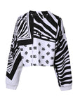 Dolce & Gabbana White Black Zebra Print Sweatshirt Sweater