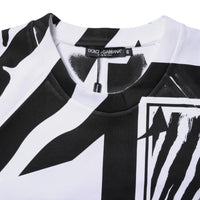 Dolce & Gabbana White Black Zebra Print Sweatshirt Sweater
