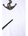 Dolce & Gabbana White Cotton Anchor Chain Embroidery Tank Top