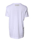 Dolce & Gabbana White Cotton Printed Round Neck Top T-shirt