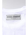 Dolce & Gabbana White Cotton Printed Round Neck Top T-shirt