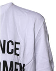 Dolce & Gabbana White Cotton Printed Round Neck Top T-shirt