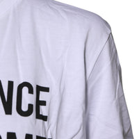 Dolce & Gabbana White Cotton Printed Round Neck Top T-shirt