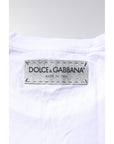 Dolce & Gabbana White Cotton Printed Round Neck Top T-shirt