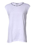 Dolce & Gabbana White Cotton Sleeveless Printed Tank T-shirt