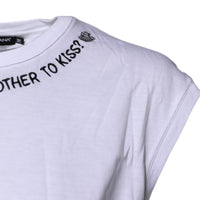 Dolce & Gabbana White Cotton Sleeveless Printed Tank T-shirt