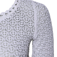 Dolce & Gabbana White Viscose Short Sleeve Crochet Top