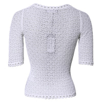 Dolce & Gabbana White Viscose Short Sleeve Crochet Top