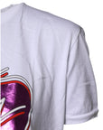 Dolce & Gabbana White Printed Cotton Round Neck Top T-shirt