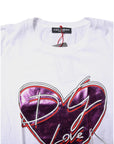Dolce & Gabbana White Printed Cotton Round Neck Top T-shirt