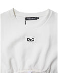 Dolce & Gabbana White Cotton Blend 3/4 Sleeves Blouse Top