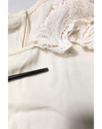 Dolce & Gabbana Cream Floral Lace Long Sleeves Blouse Top