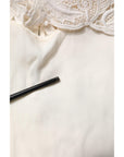 Dolce & Gabbana Cream Floral Lace Long Sleeves Blouse Top