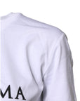 Dolce & Gabbana White Cotton Printed Round Neck Top T-shirt