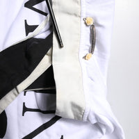 Dolce & Gabbana White Cotton Silk Blend Ascot Collar T-shirt