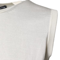 Dolce & Gabbana Cream Sleeveless Silk Round Neck Tank Top