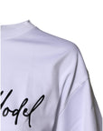 Dolce & Gabbana White Printed Cotton Round Neck Top T-shirt