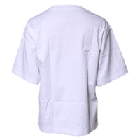 Dolce & Gabbana White Printed Cotton Round Neck Top T-shirt