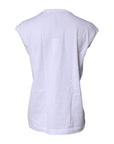 Dolce & Gabbana White Cotton Sleeveless Round Neck Tank Top