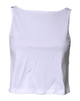 Dolce & Gabbana White Cotton Sleeveless Round Neck Tank Top