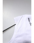 Dolce & Gabbana White Cotton Sleeveless Printed Tank T-shirt