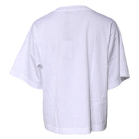 Dolce & Gabbana White Printed Round Neck Top Cotton T-shirt