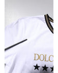 Dolce & Gabbana White Printed Round Neck Top Cotton T-shirt
