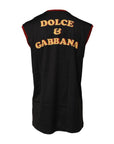 Dolce & Gabbana Black Pin Up Cotton Round Neckline Tank Top