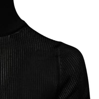 Dolce & Gabbana Black Knit Long Sleeves Turtleneck Slim Top