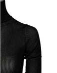 Dolce & Gabbana Black Knit Long Sleeves Turtleneck Slim Top