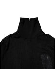 Dolce & Gabbana Black Knit Long Sleeves Turtleneck Slim Top