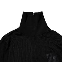 Dolce & Gabbana Black Knit Long Sleeves Turtleneck Slim Top